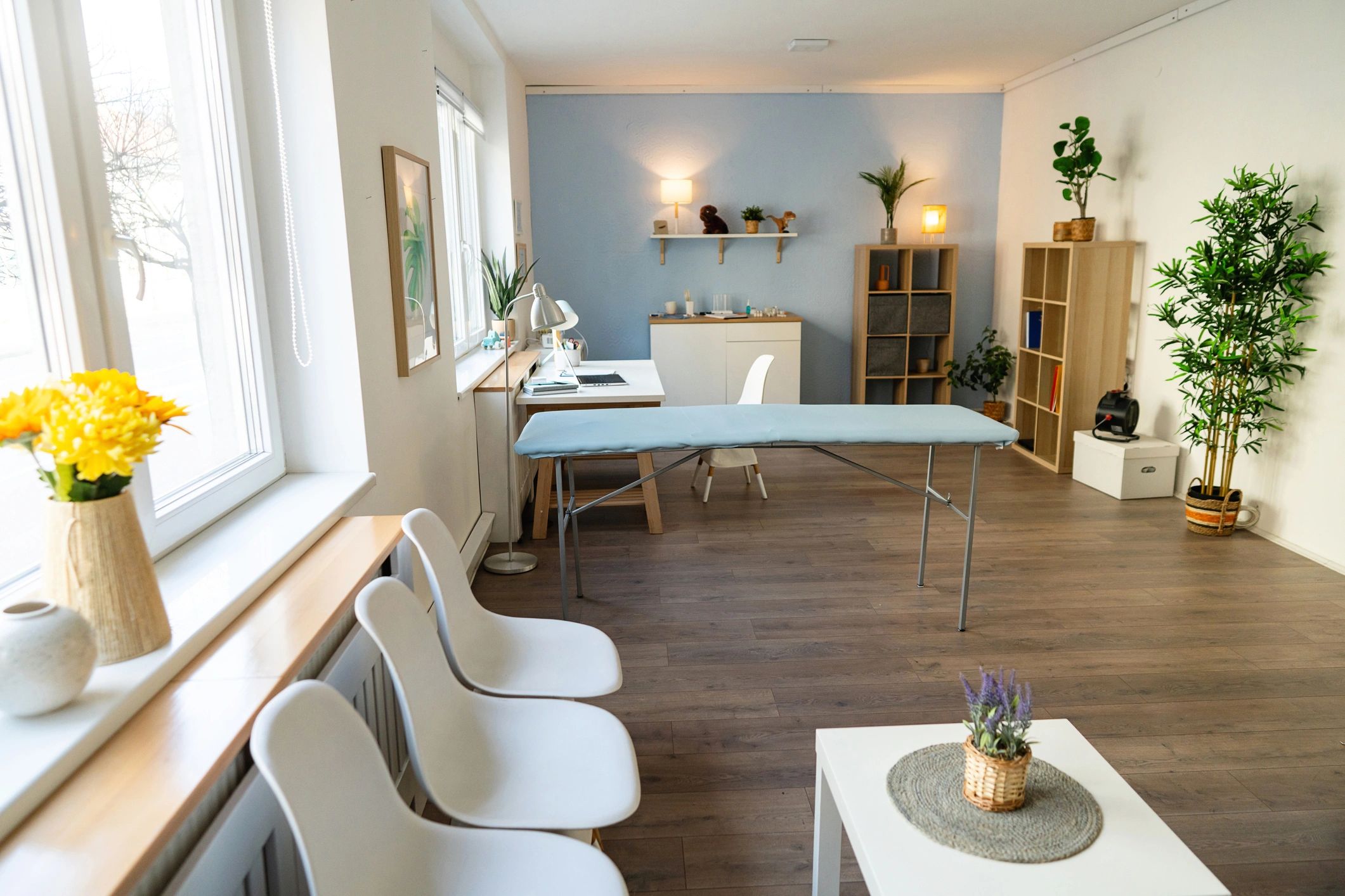 Calm, modern office interior
